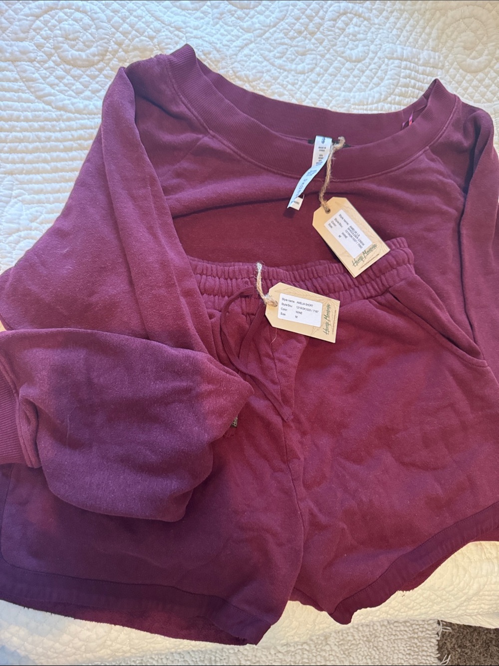 New Hemp Momma Wine Lounge or Pajama Set - size medium